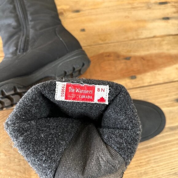 Toe Warmers On-The-Go Black Mid‎ Calf Winter Boots 8N - Picture 3 of 7